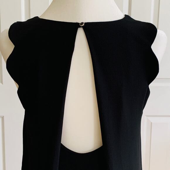 Monteau Dress LBD Black Sleeveless High Low Hem Open Draped Back Dress Small - Picture 5 of 12